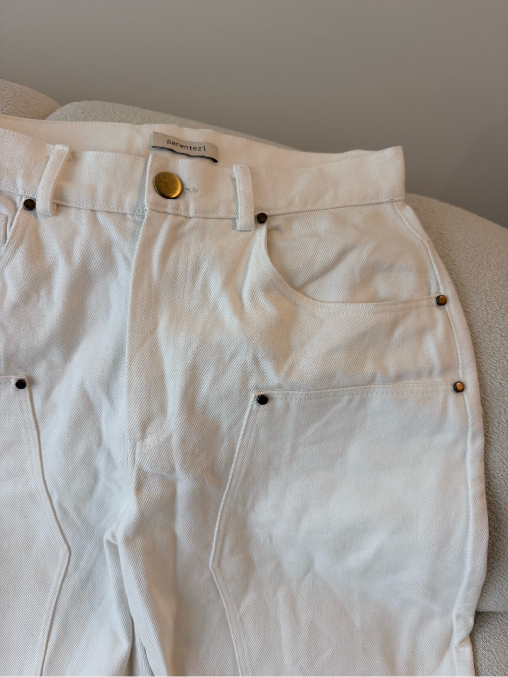 Parentezi Lara Denim Women’s Pants In White — image 3 of 8